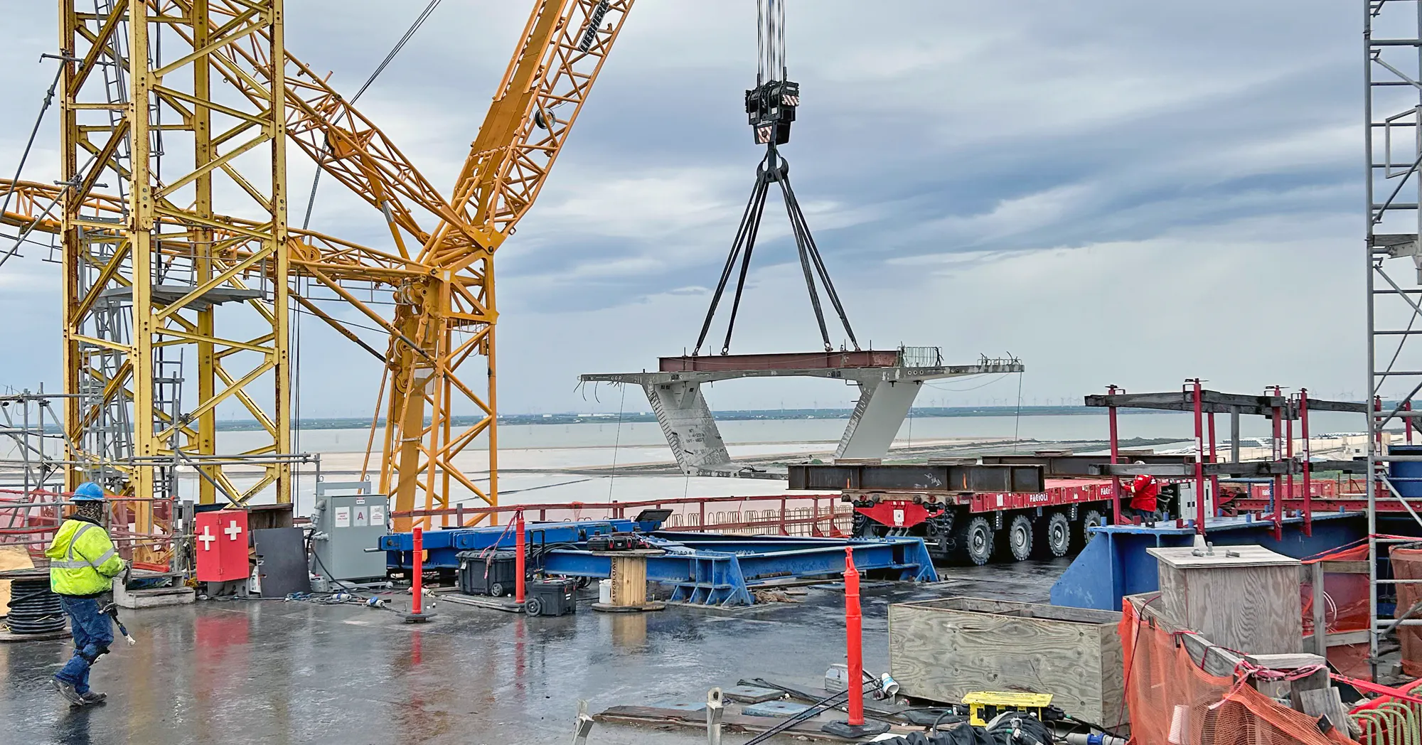 The New Harbor Bridge rising over the Corpus Christi Ship Channel